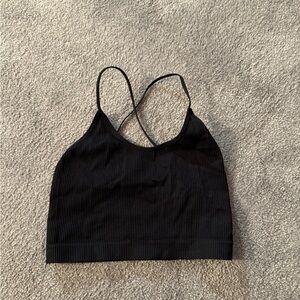 Colsie Black Ribbed Crop Top